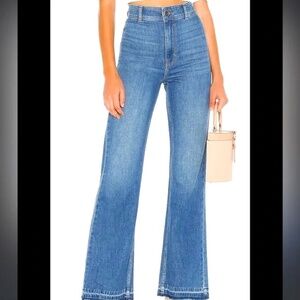 Free People Mindy High Rise Rigid Flare Raw Hem Wide Leg Jeans Size 27